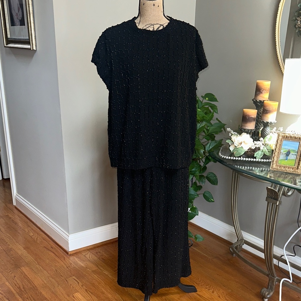 Lounge Set Elegant Black Women's Travel set Top and Pants 🖤 size Large